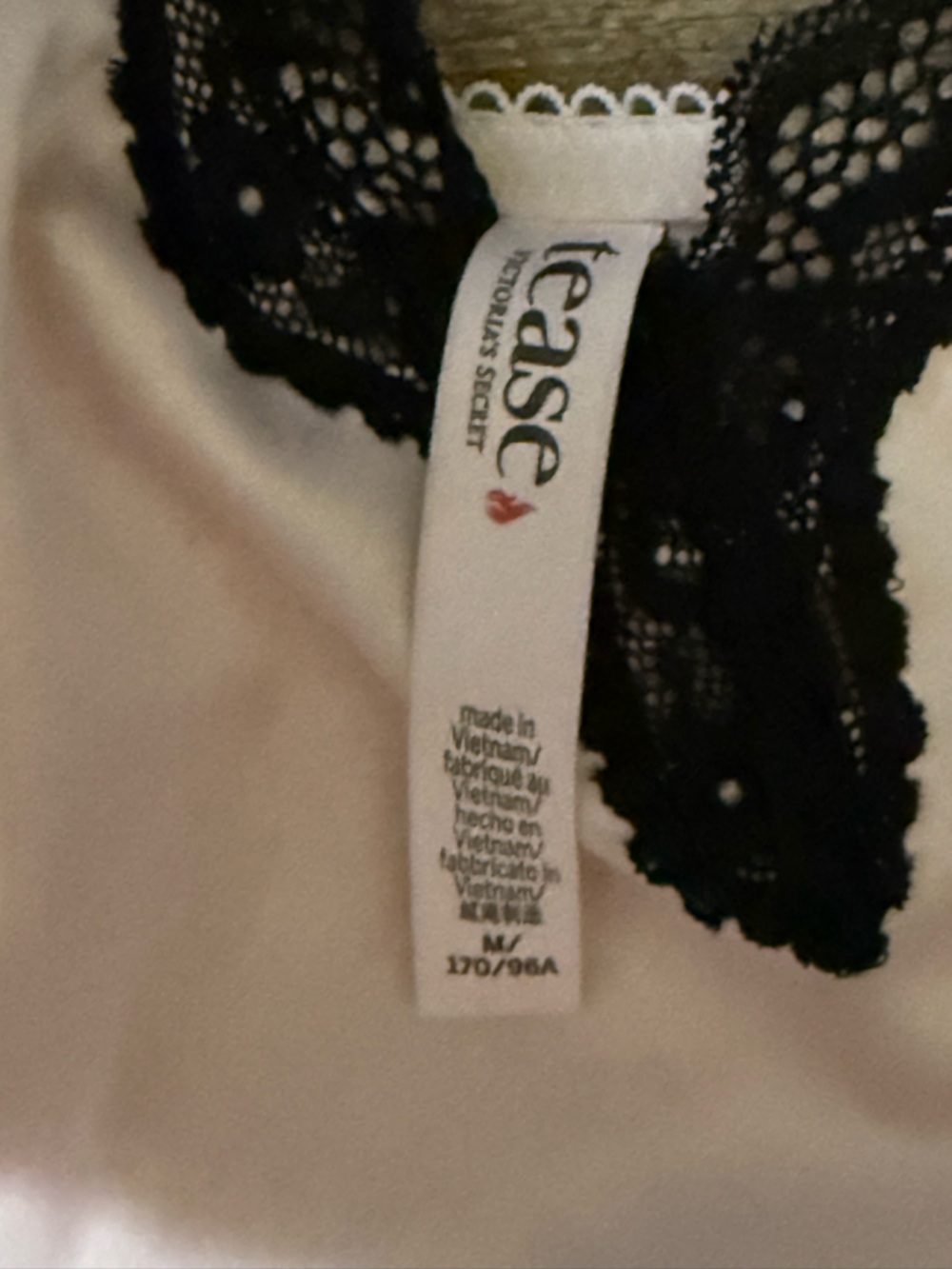 Victoria's Secret Blush Pink Satin Slip with Black Lace Trim - Picture 2 of 5